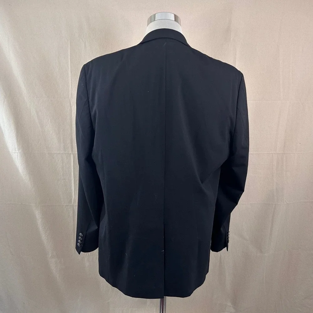 Michael Kors 46R Blazer Wool Blend Black Silver Two Button Lined Vented Formal
